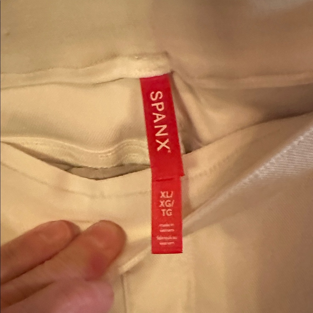 NWT Women’s SPANX Bright White Stretch Twill Cropped Wide-Leg Trousers, size XL - Picture 2 of 5